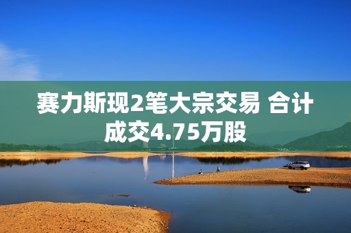 赛力斯现2笔大宗交易 合计成交4.75万股